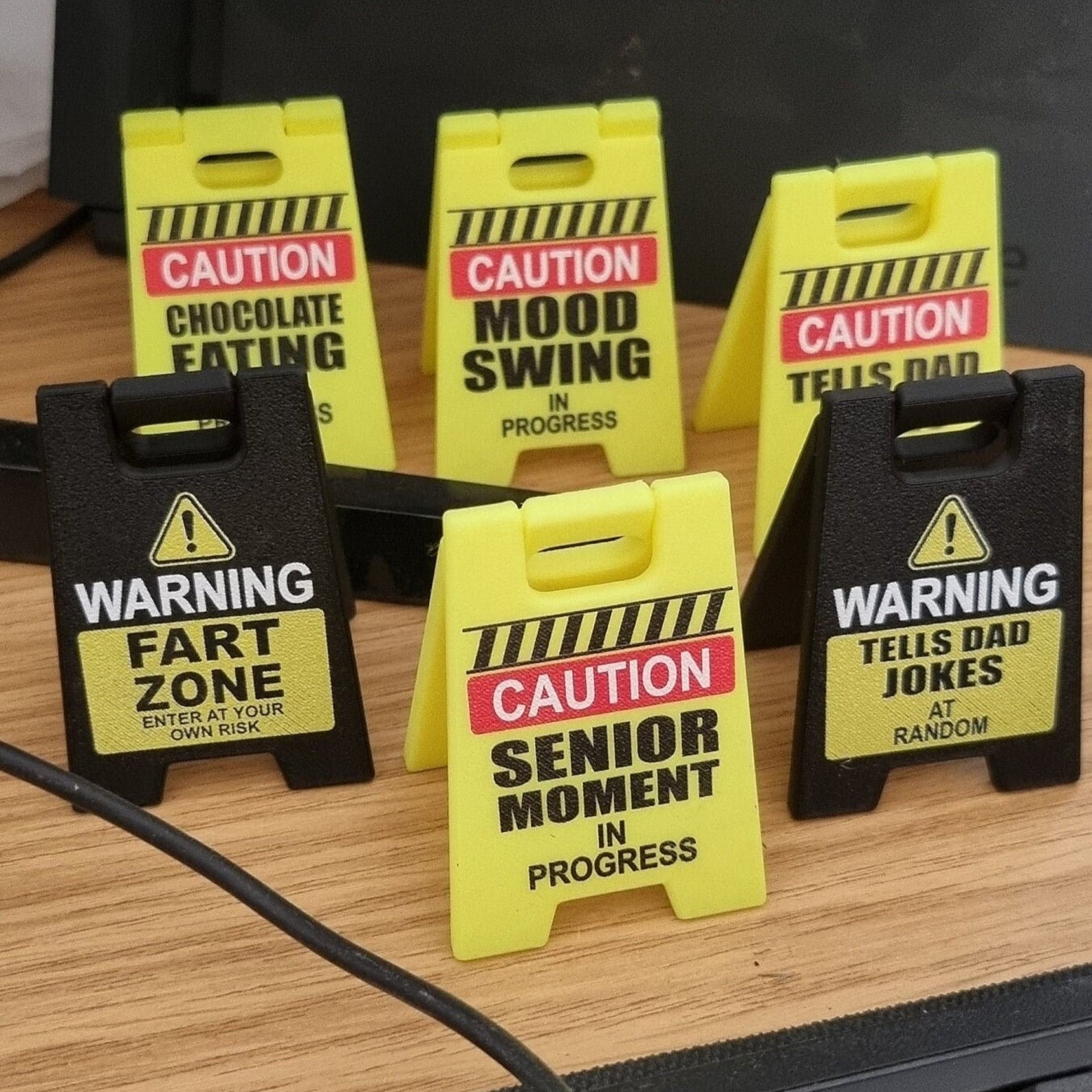 Funny Desk Hazard Caution Sign