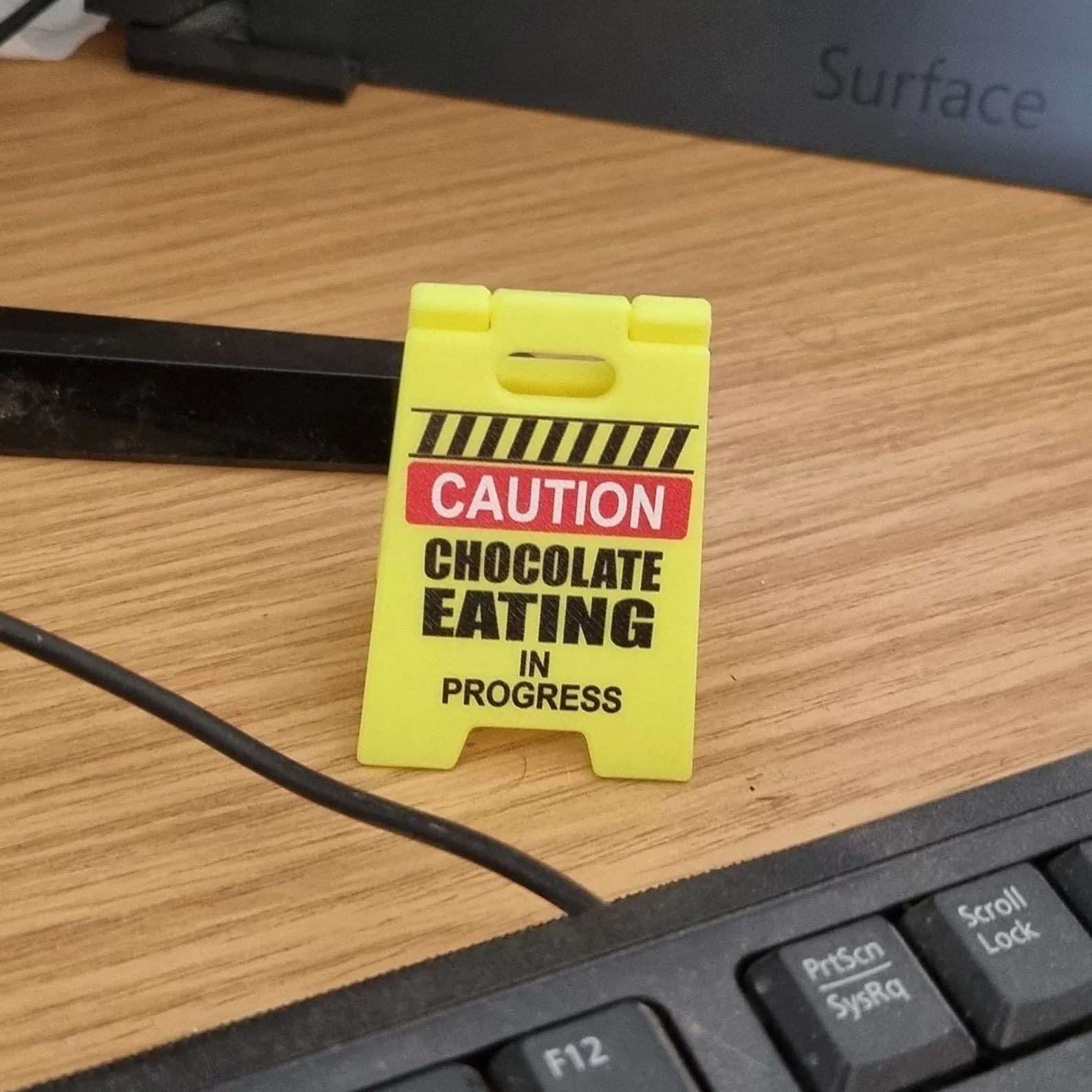 Funny Desk Hazard Caution Sign