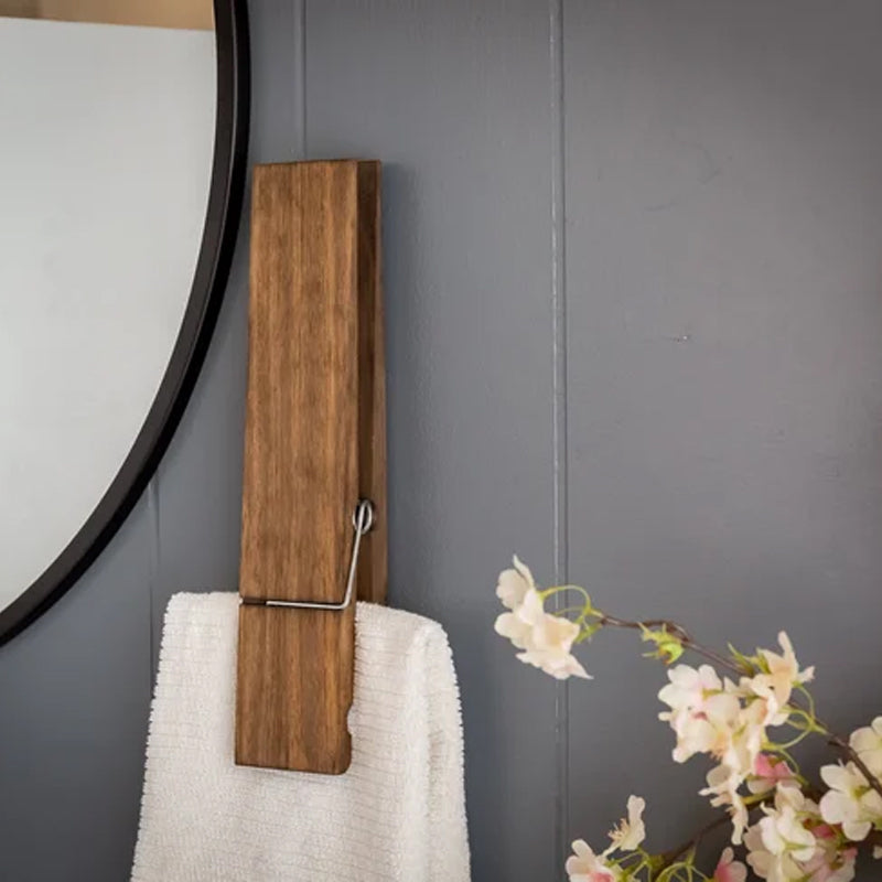 Clothespin Bathroom Towel Holder