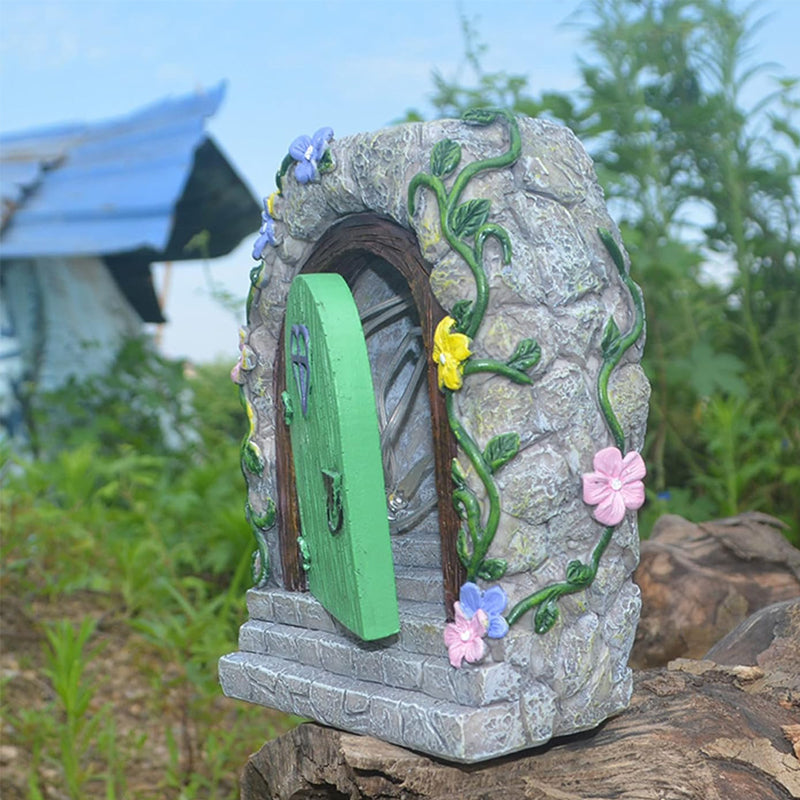 Solar Powered Fairy Door Statue with LED Light