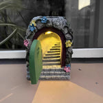 Solar Powered Fairy Door Statue with LED Light