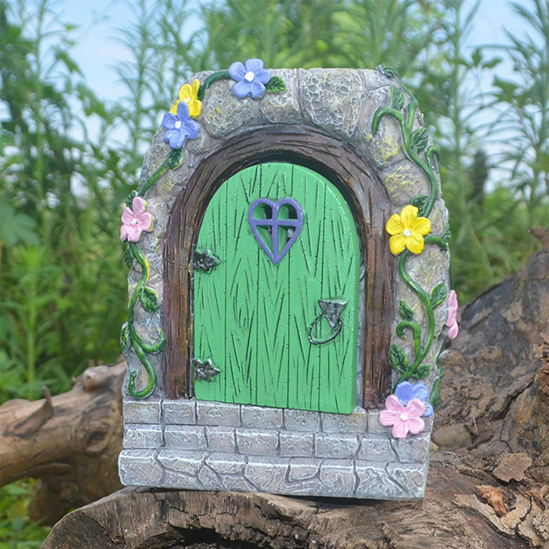 Solar Powered Fairy Door Statue with LED Light