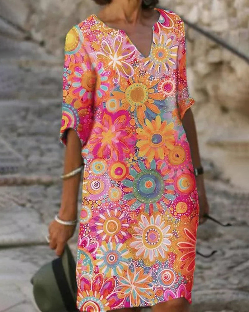 Colorful1/2 sleeve  dress