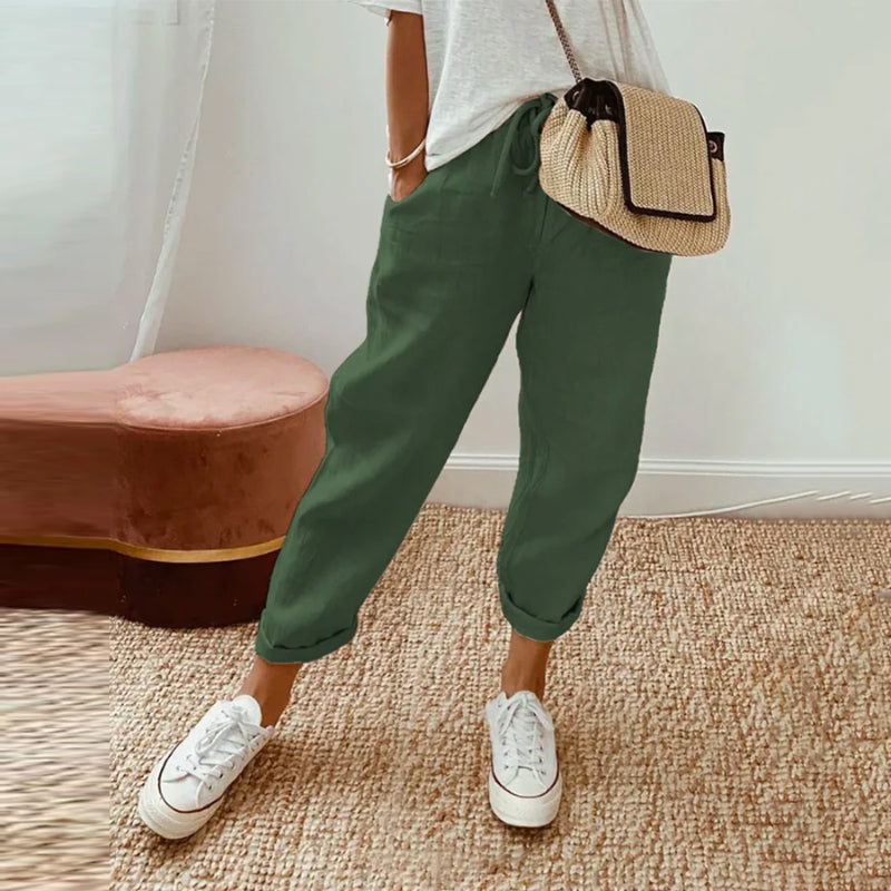 Solid Color Casual Pants