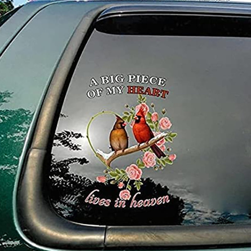 Bird and flower car sticker