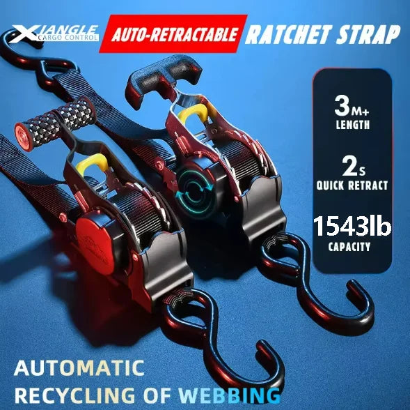 Retractable Auto Ratchet Strap