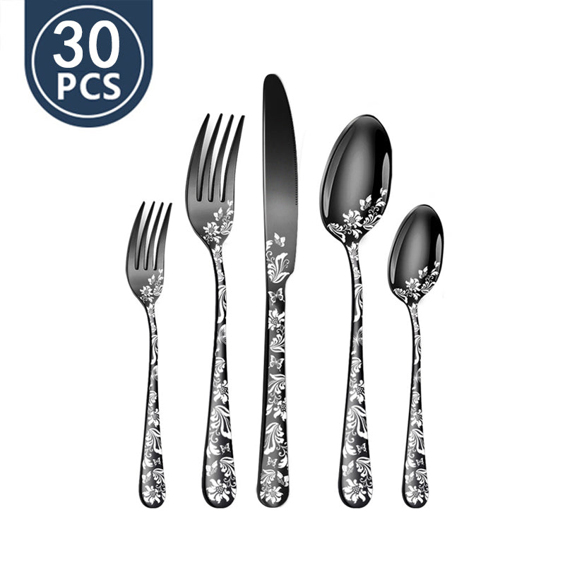 Gothic Stainless Steel Flatware (20 PCS or 30 PCS)