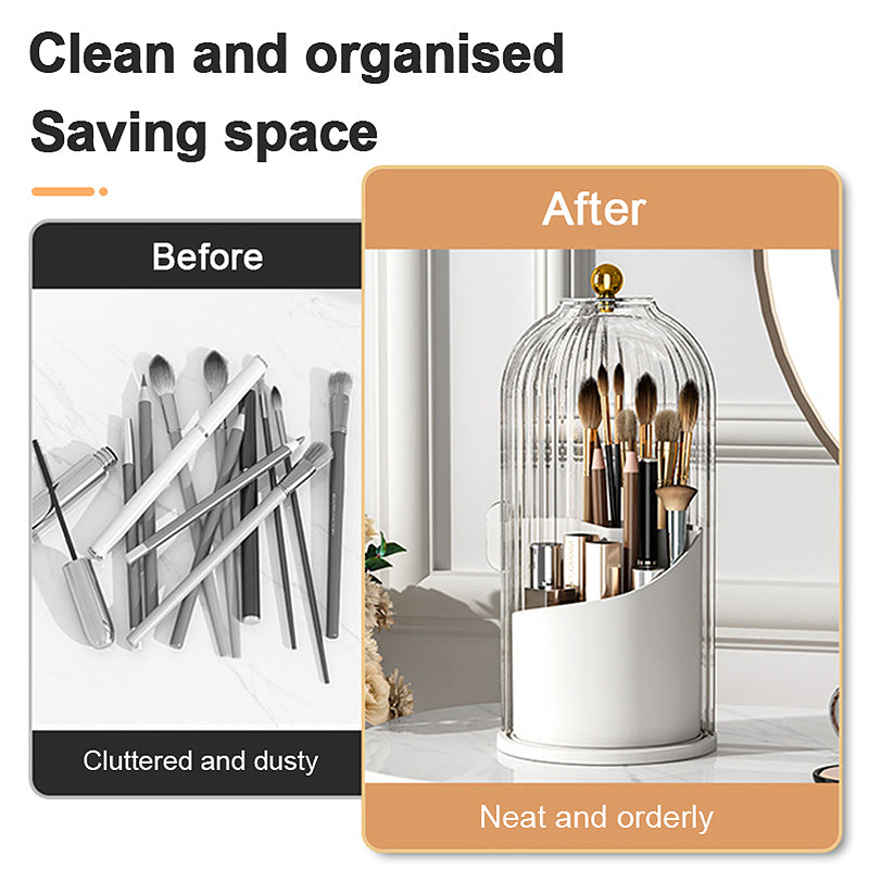 360° Rotating Makeup Brush Organizer Box