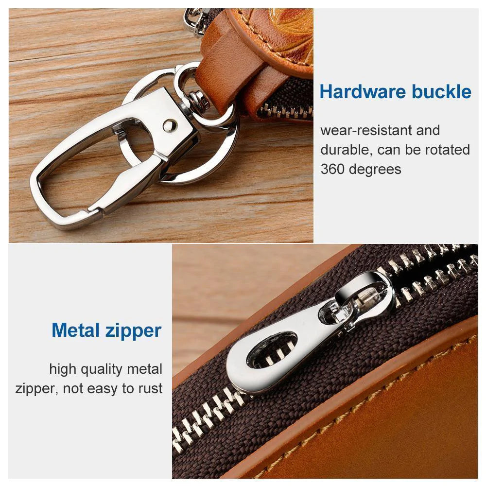 Genuine Leather Car Key Holder key Bag Keychain Wallet