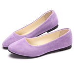 Big Size Suede Candy Color Pure Color Pointed Toe Light Slip On Flat Loafers