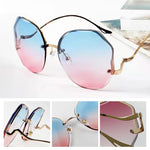 Fashion Vintage UV400 Ladies Oversized Square Sunglasses