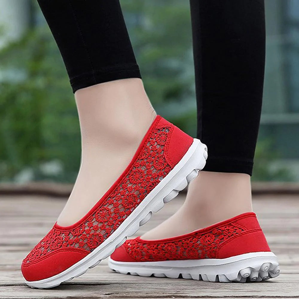 Women's Lace Screen Breathable Net Flat Shoes