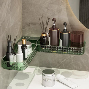 Multifunctional wall-mounted U-shaped rotating storage corner shelf