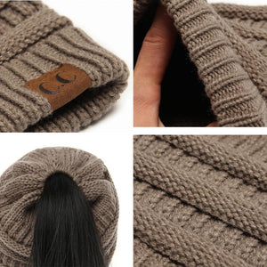 Soft Knit Ponytail Beanie