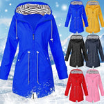 Long waterproof hooded jacket