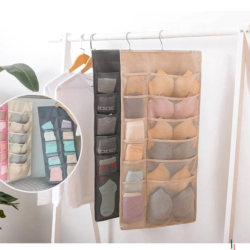 Wardrobe Foldable Hanging Organizer Underware Bra Socks Storage Bag