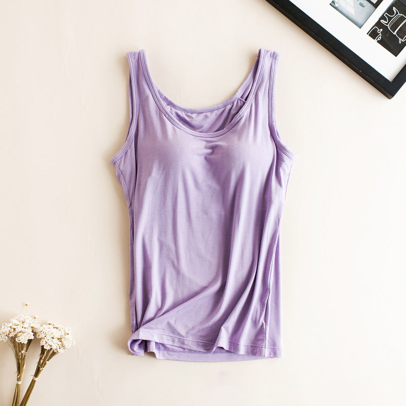 Women Built-In Bra Casual Tank