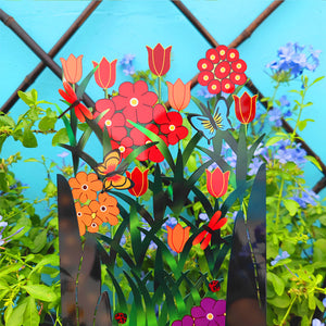 🌈Colorful Metal Butterfly and Flower Garden Screen