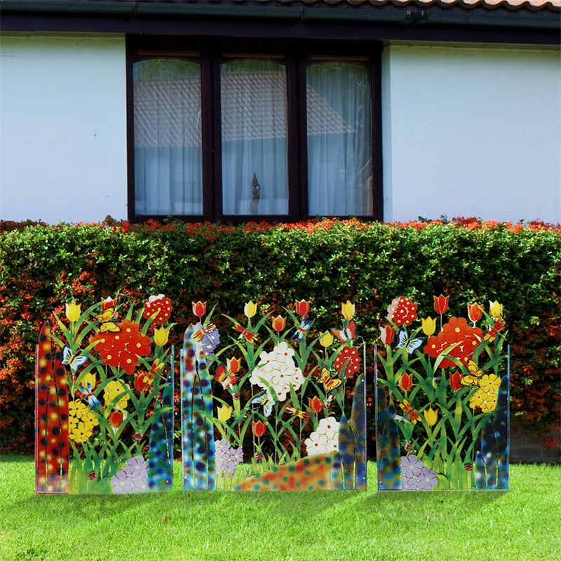 🌈Colorful Metal Butterfly and Flower Garden Screen