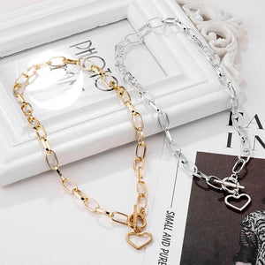 Thick Chain Toggle Clasp Necklace