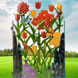 🌈Colorful Metal Butterfly and Flower Garden Screen