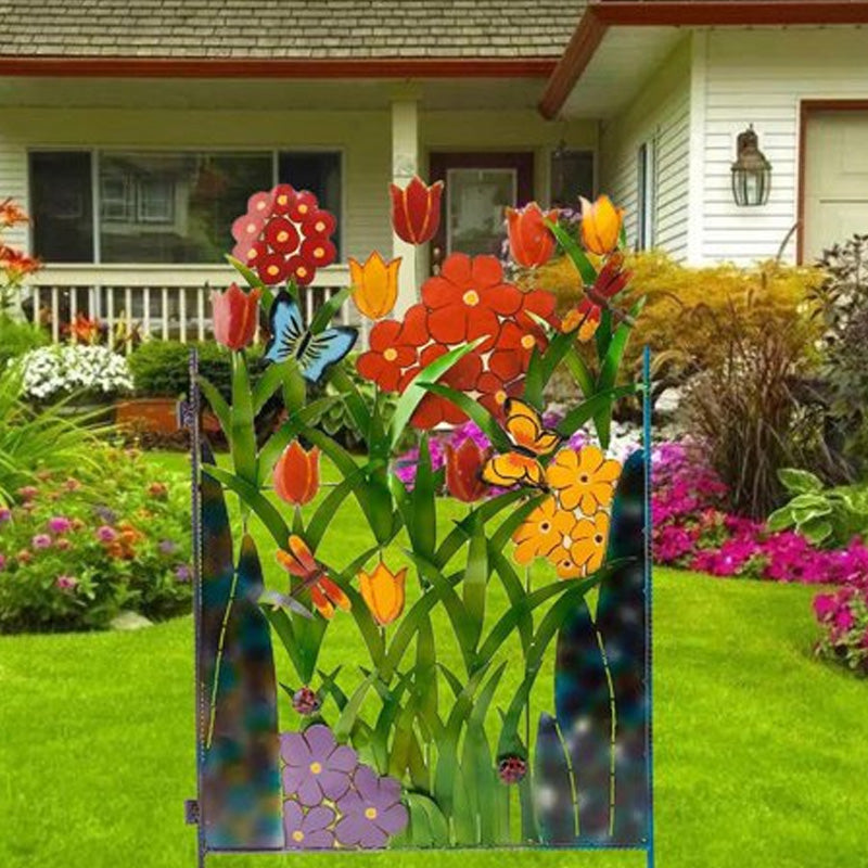 🌈Colorful Metal Butterfly and Flower Garden Screen