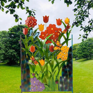 🌈Colorful Metal Butterfly and Flower Garden Screen