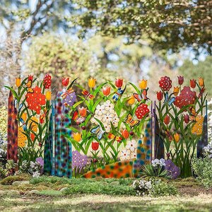 🌈Colorful Metal Butterfly and Flower Garden Screen