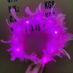 Girls Sweet LED Light Up Glowing Feather Crown