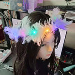 Girls Sweet LED Light Up Glowing Feather Crown