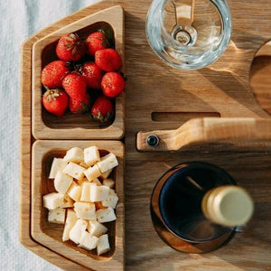 Portable Wooden Outdoor Picnic Wine Table