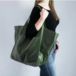 Oversized leather tote