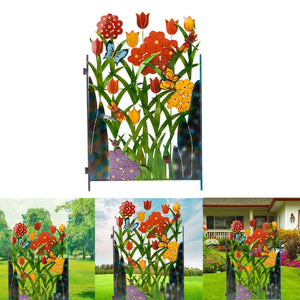 🌈Colorful Metal Butterfly and Flower Garden Screen