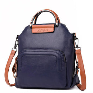 Dual-use Leather Backpack & Handbag