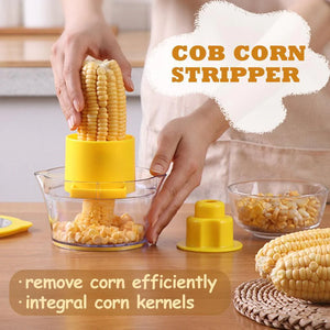 Cob Corn Stripper With Built-In Measuring Cup And Grater