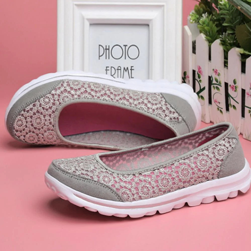 Women's Lace Screen Breathable Net Flat Shoes