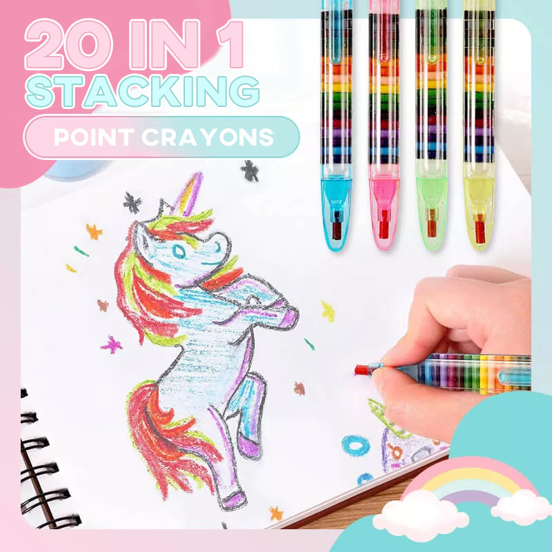 20 in 1 Stacking Point Crayons（ 4pcs）