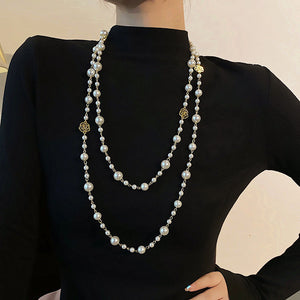 Pearl Flower Long Necklace