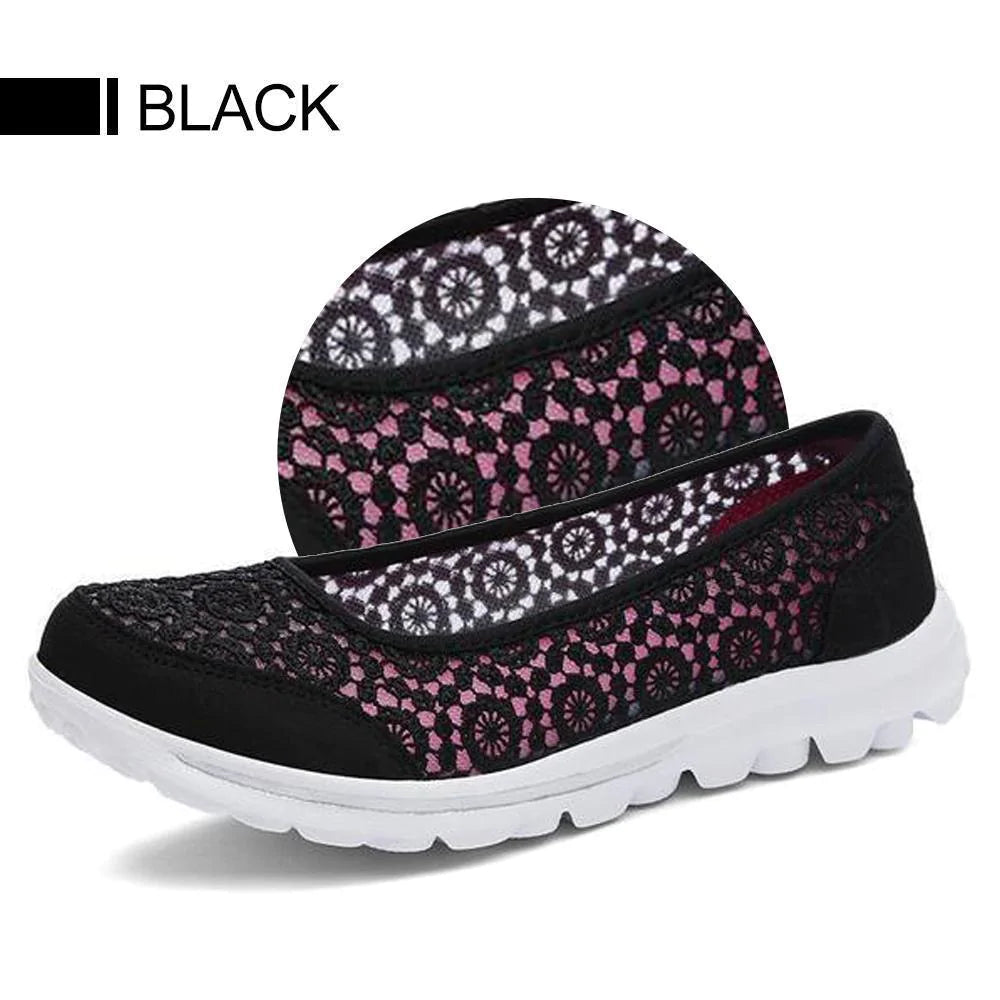 Women's Lace Screen Breathable Net Flat Shoes