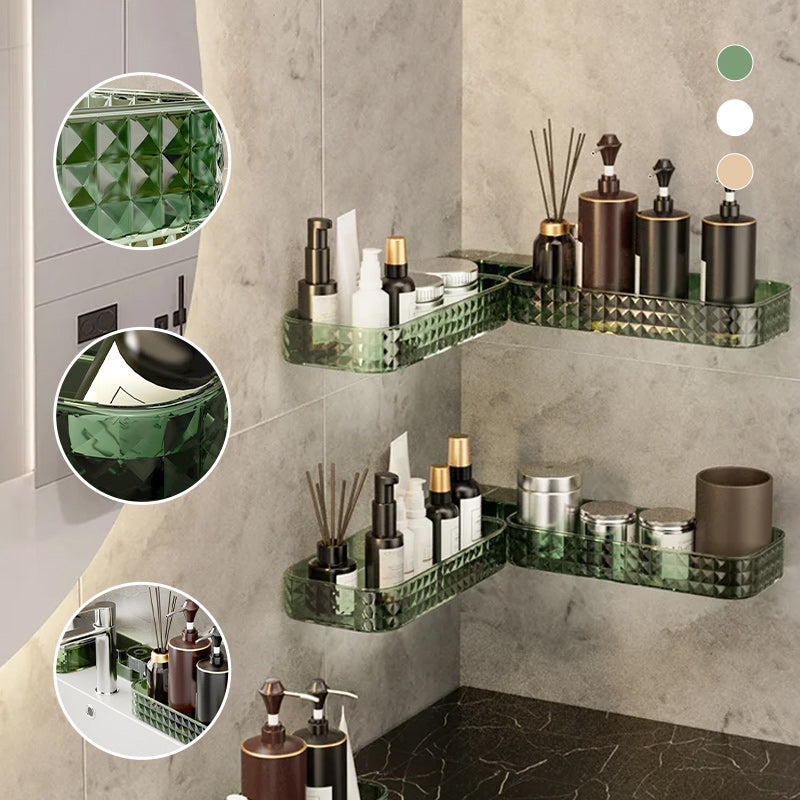 Multifunctional wall-mounted U-shaped rotating storage corner shelf