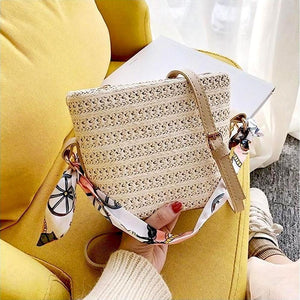 Scarf Daily Rattan Bag Shoulder Bag