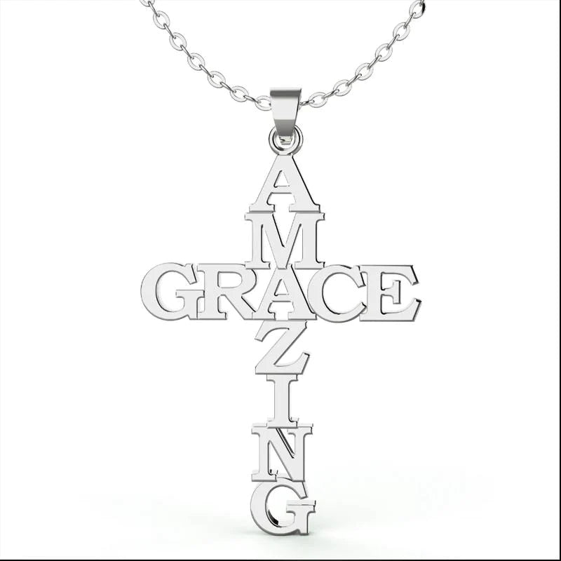 Amazing Grace Cross Necklace