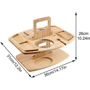 Portable Wooden Outdoor Picnic Wine Table