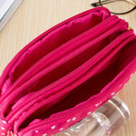 Ladies Coin Multilayer Mini Canvas Bag