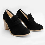 Women Fall Ankle Boots Middle Heel Shoes