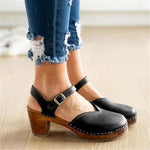 Fashion Retro Round Head With Sandals