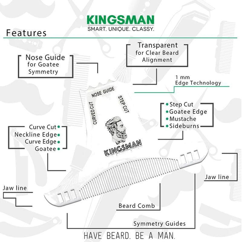 8 in 1 Comb Multi-liner Beard Shaper Template