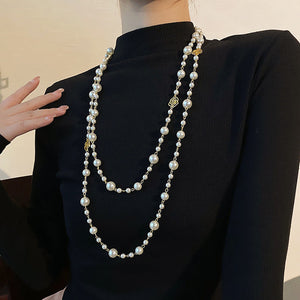 Pearl Flower Long Necklace