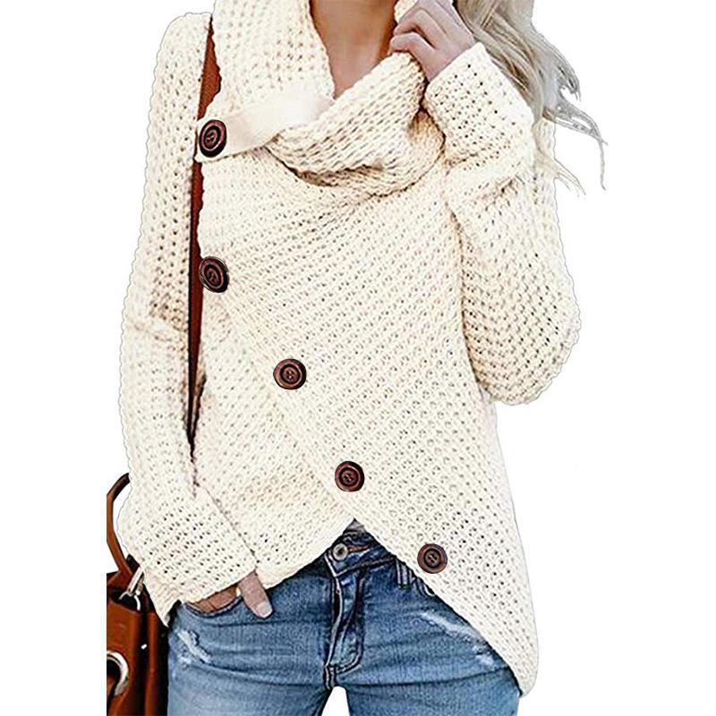 Irregular Ladies High Collar Sweater