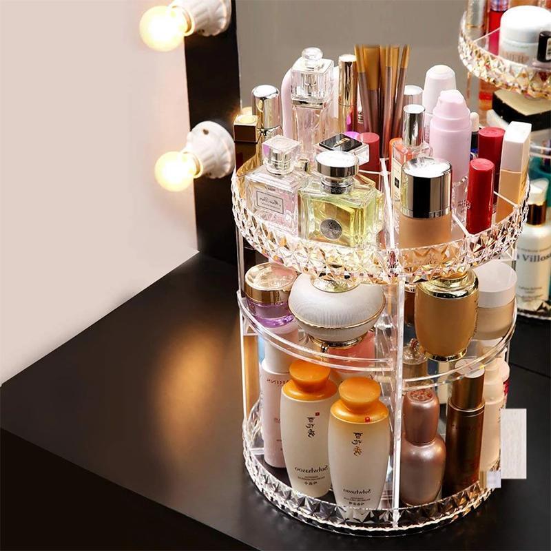 360° Rotating Crystal Cosmetic Storage Box